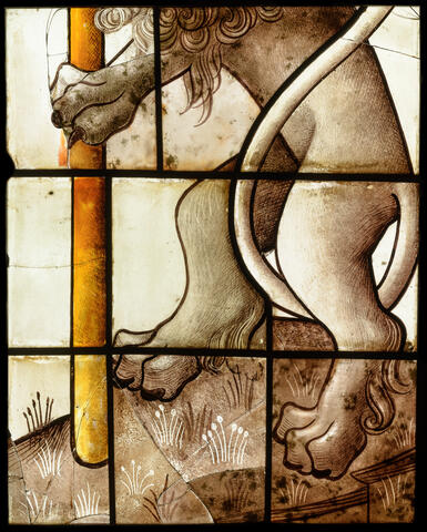 Löwe mit Wappenbanner Bad Wilsnack, Stadtpfarrkirche St. Nikolaus (1459/60),Foto: CVMA Deutschland Potsdam/Berlin-Brandenburgische Akademie der Wissenschaften, Foto: Holger Kupfer 